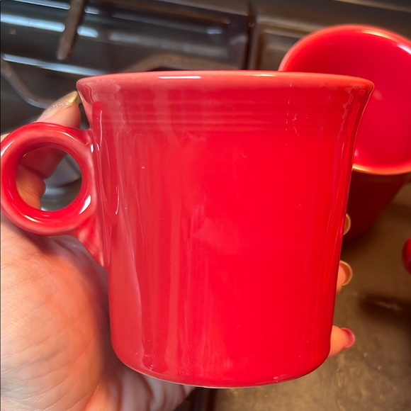 Set of 4 new Fiestaware Red Dining Mugs Classic Style - Picture 3 of 10